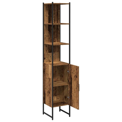 Badezimmer Schrank Altholz 33 x 33 x 185.5 cm Holzwerkstoff