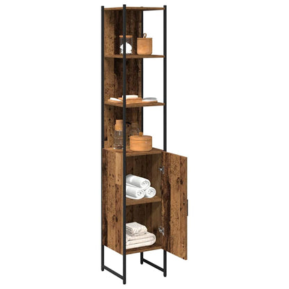 Badezimmer Schrank Altholz 33 x 33 x 185.5 cm Holzwerkstoff