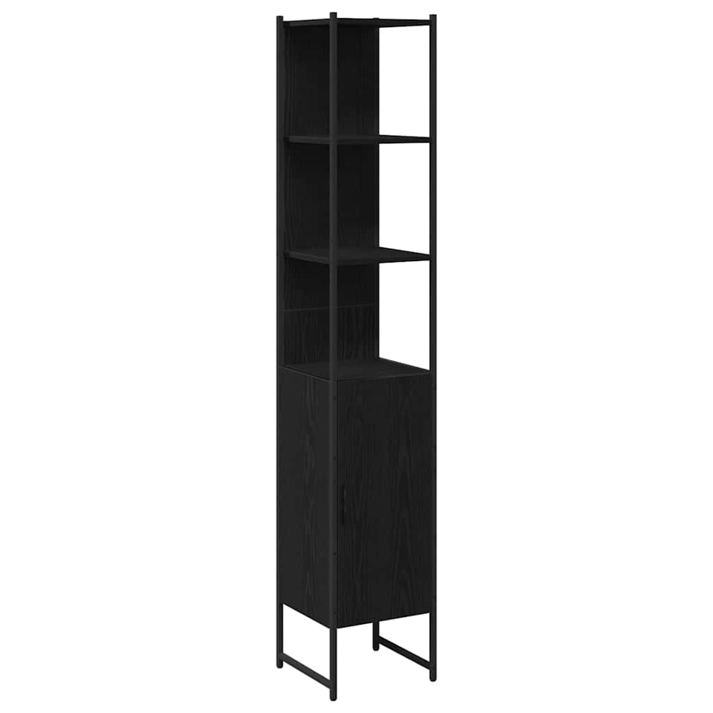 Badezimmer Schrank mit Regal Schwarze Eiche 33 x 33 x 185.5 cm