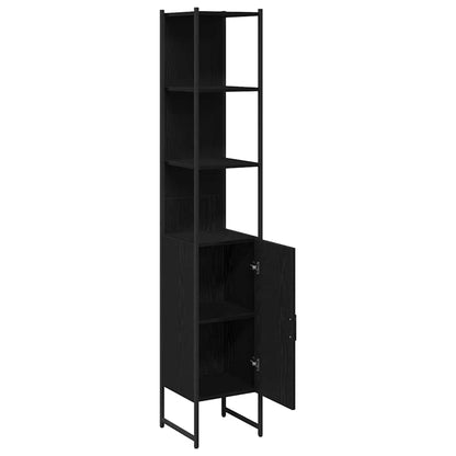 Badezimmer Schrank mit Regal Schwarze Eiche 33 x 33 x 185.5 cm