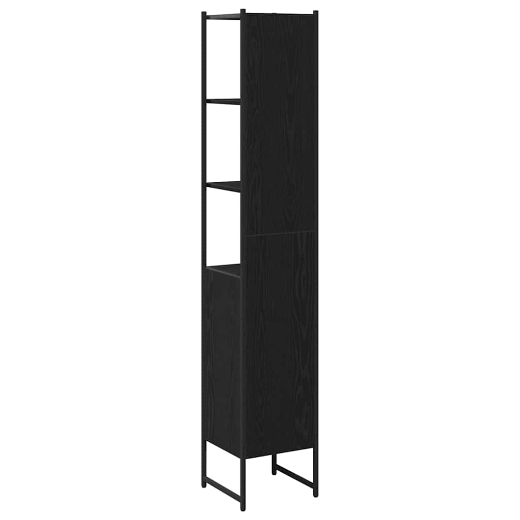 Badezimmer Schrank mit Regal Schwarze Eiche 33 x 33 x 185.5 cm