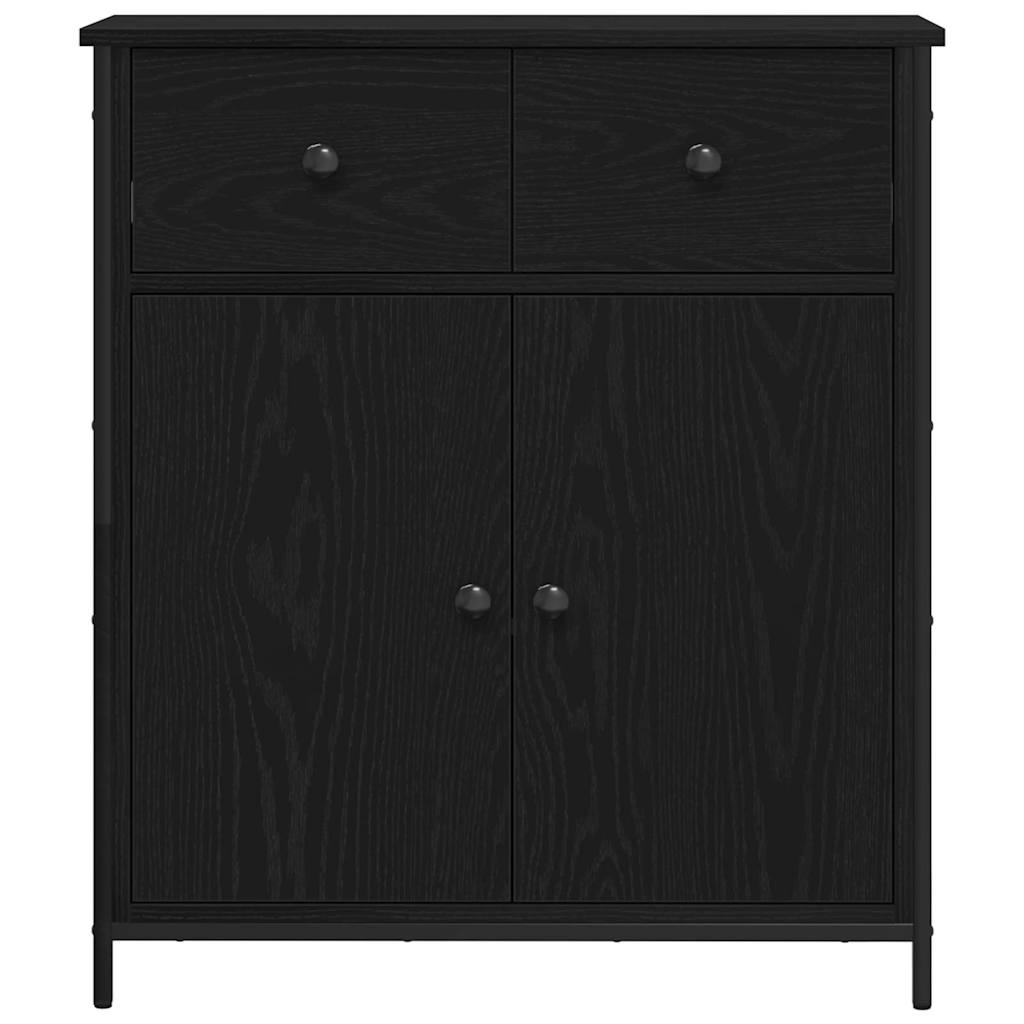 Sideboard Schwarz Eichen-Optik 70 x 30 x 80 cm Holzwerkstoff