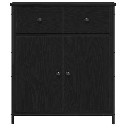 Sideboard Schwarz Eichen-Optik 70 x 30 x 80 cm Holzwerkstoff