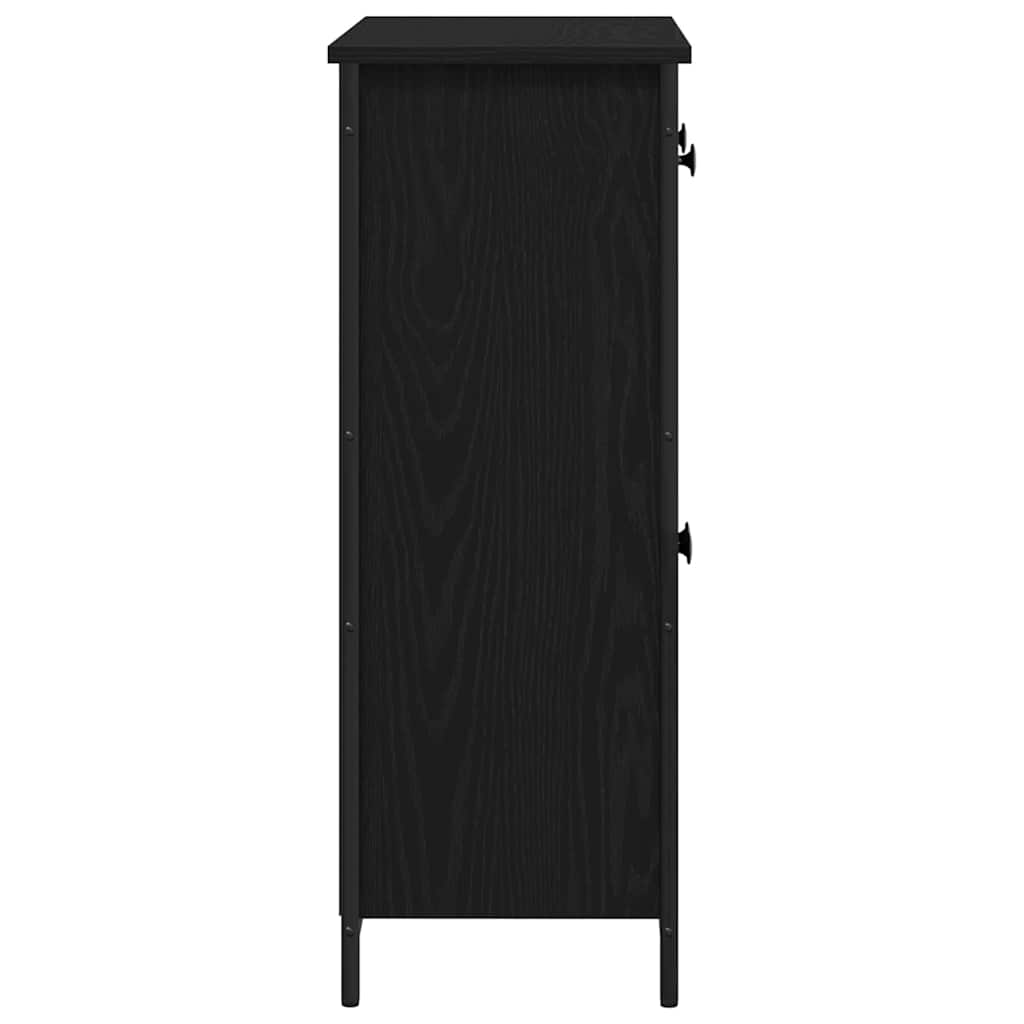 Sideboard Schwarz Eichen-Optik 70 x 30 x 80 cm Holzwerkstoff