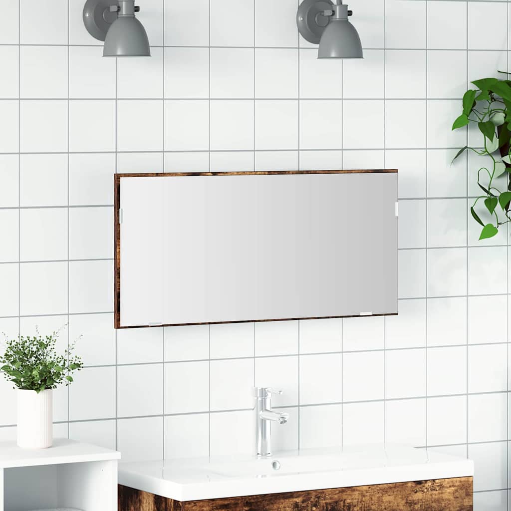 Badezimmer Spiegel Braun 80 x 8,5 x 37 cm Holzwerkstoff