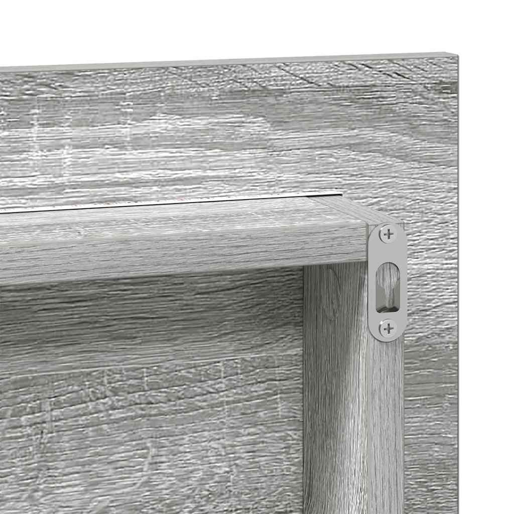 Badezimmer Spiegel mit Spiegel Hochgrau Sonoma 80 x 8,5 x 37 cm