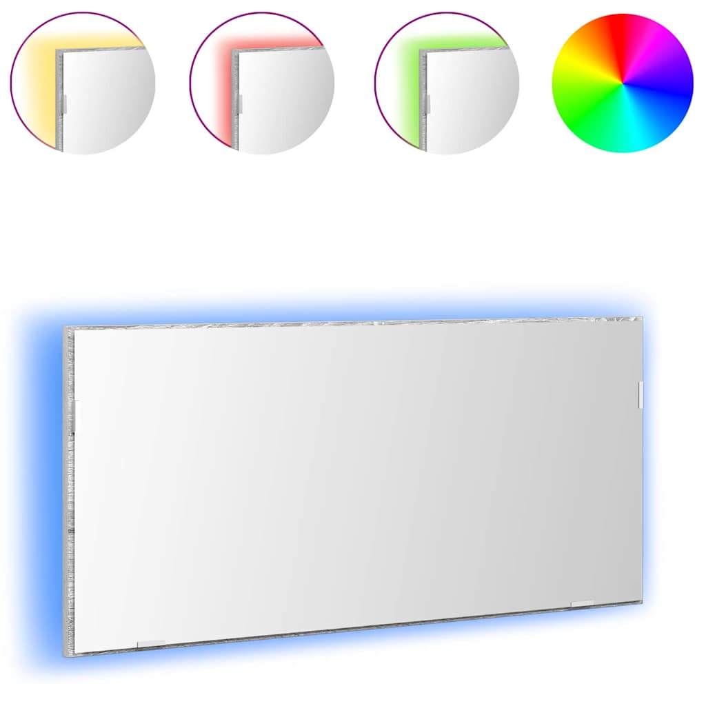 Badezimmer Spiegel mit Spiegel Hochgrau Sonoma 80 x 8,5 x 37 cm