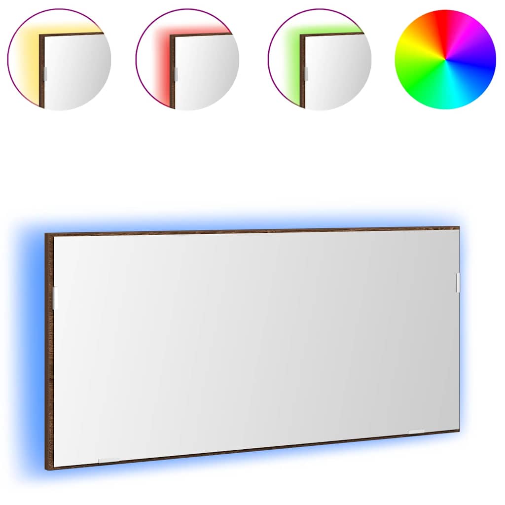 Badezimmer Spiegel Braune Eiche 80 x 8,5 x 37 cm Holzwerkstoff