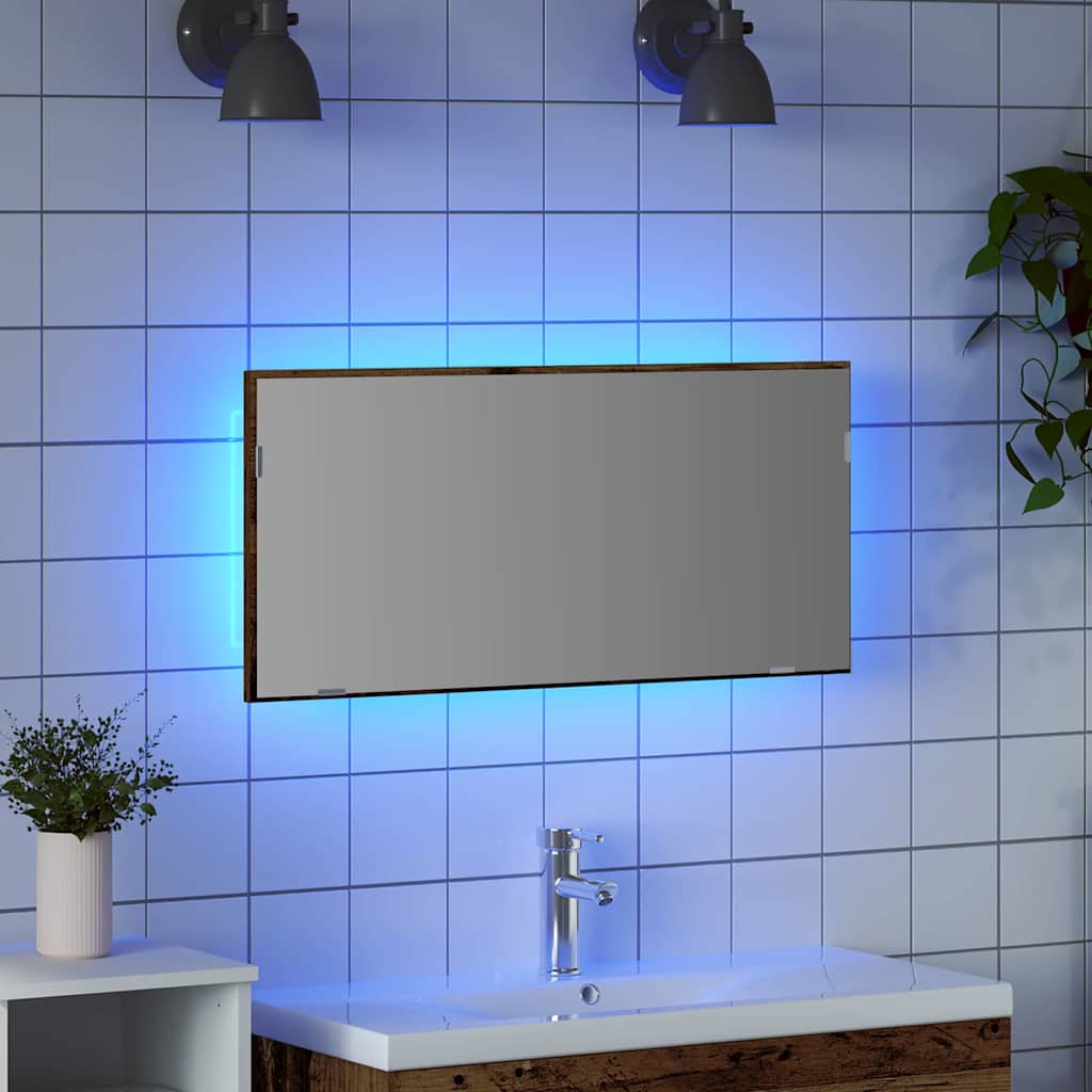 Badezimmer Spiegel Altholz 80 x 8,5 x 37 cm Holzwerkstoff