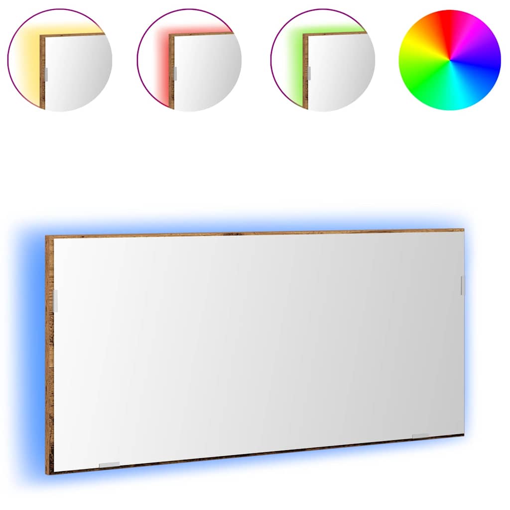 Badezimmer Spiegel Altholz 80 x 8,5 x 37 cm Holzwerkstoff