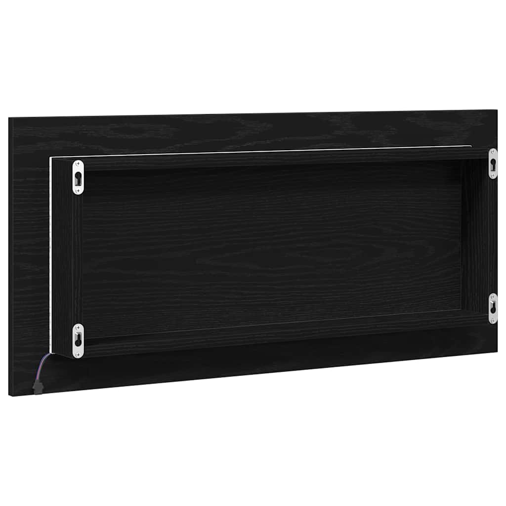 Badezimmer Spiegel Wandmontiert Schwarze Eiche 80 x 8,5 x 37 cm