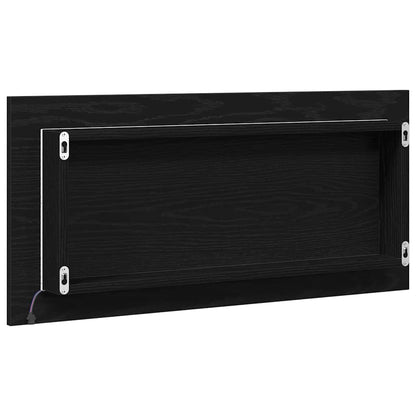 Badezimmer Spiegel Wandmontiert Schwarze Eiche 80 x 8,5 x 37 cm