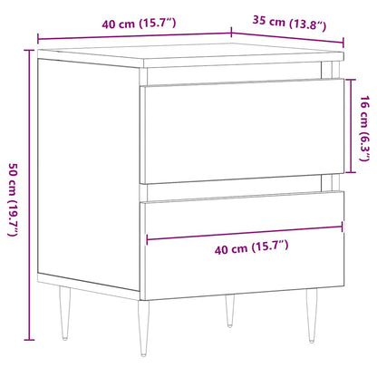 Nachttisch Schwarze Eiche 40 x 35 x 50 cm Holzwerkstoff