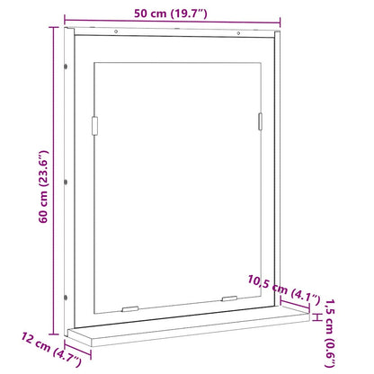 Badezimmer Spiegel Schwarz 50 x 12 x 60 cm Holzwerkstoff