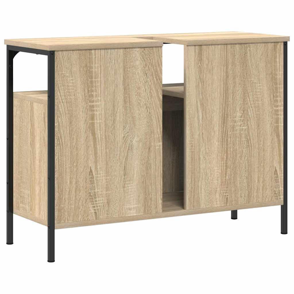 Badezimmer Waschbecken Schrank mit Tür Braun 80 x 30 x 60 cm
