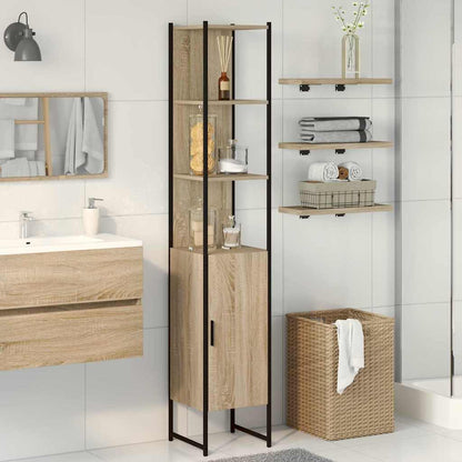 Badezimmer Schrank Beige 33 x 33 x 185.5 cm Holzwerkstoff