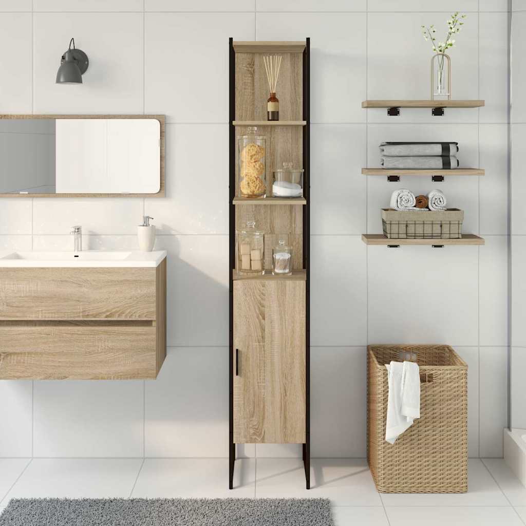 Badezimmer Schrank Beige 33 x 33 x 185.5 cm Holzwerkstoff