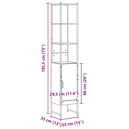 Badezimmer Schrank Beige 33 x 33 x 185.5 cm Holzwerkstoff