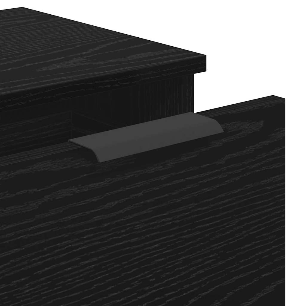 Sideboard 3 pcs Schwarz Eichen-Optik 121 x 30 x 70 cm