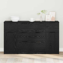 Sideboard 3 pcs Schwarz Eichen-Optik 121 x 30 x 70 cm