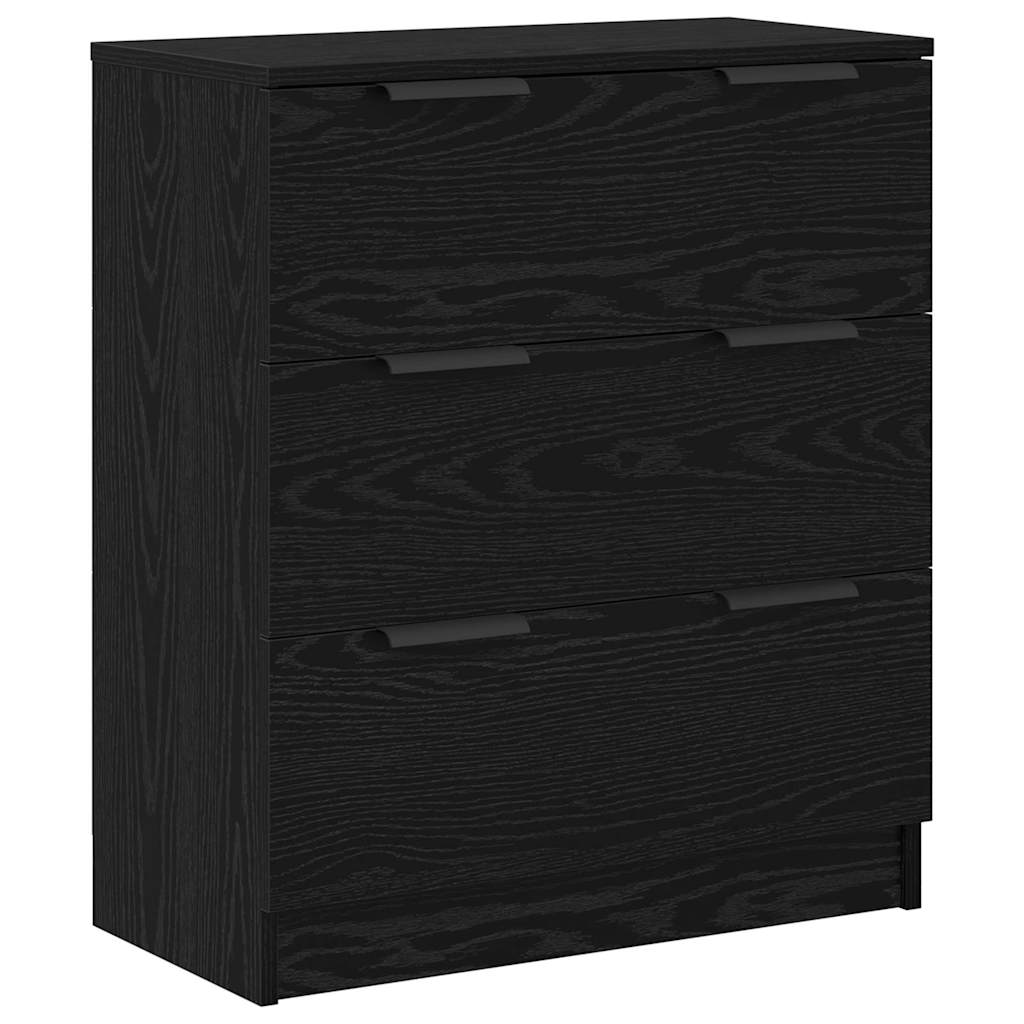 Sideboard 3 pcs Schwarz Eichen-Optik 121 x 30 x 70 cm