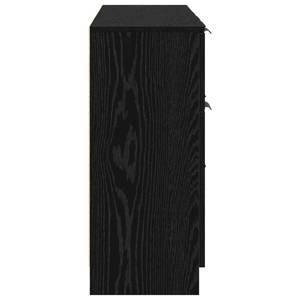 Sideboard 3 pcs Schwarz Eichen-Optik 121 x 30 x 70 cm
