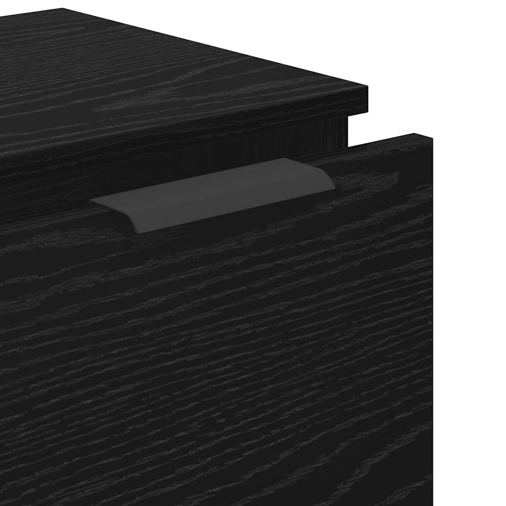 Sideboard 3 pcs Schwarz Eichen-Optik 121 x 30 x 70 cm