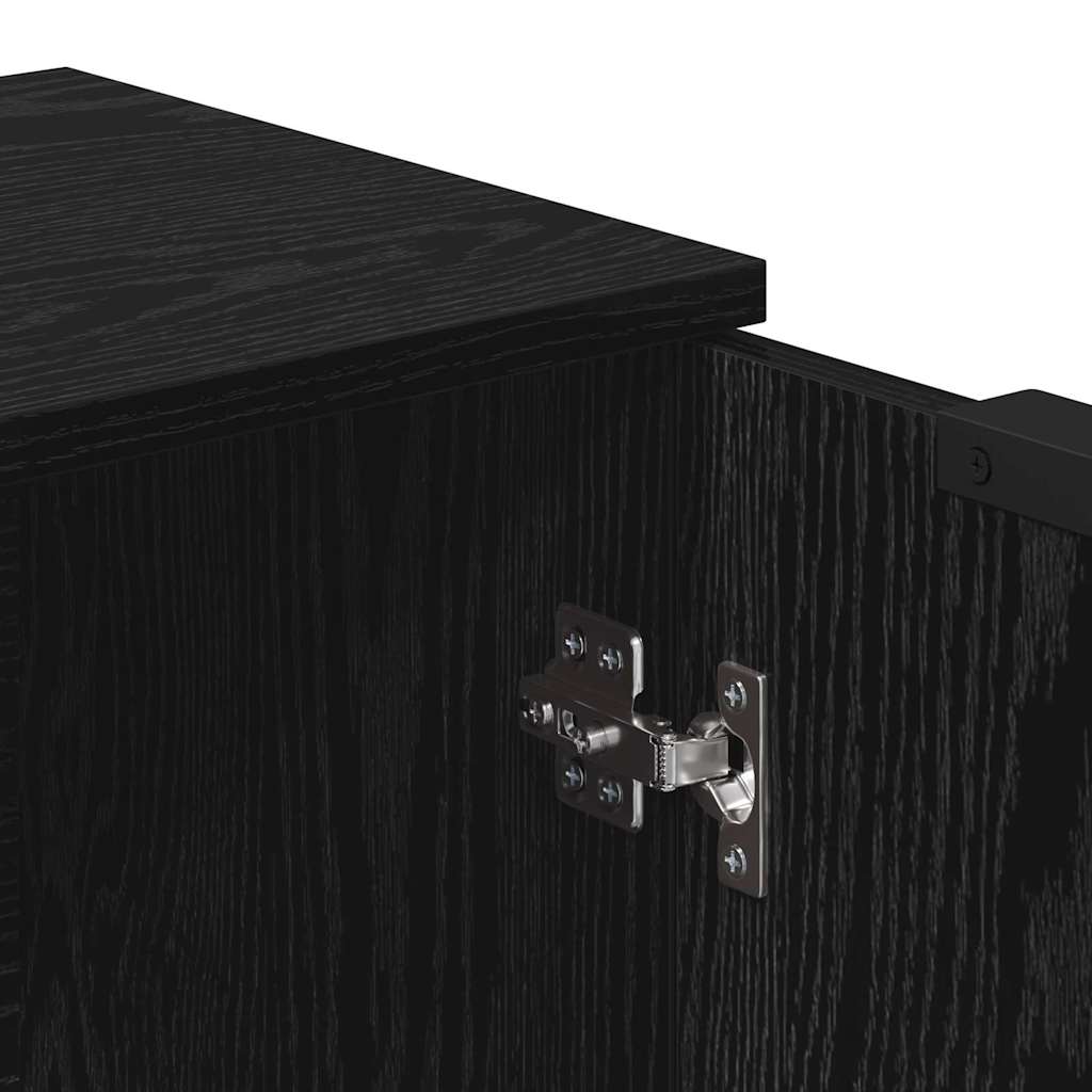 Sideboard 3 pcs Schwarz Eichen-Optik 121 x 30 x 70 cm