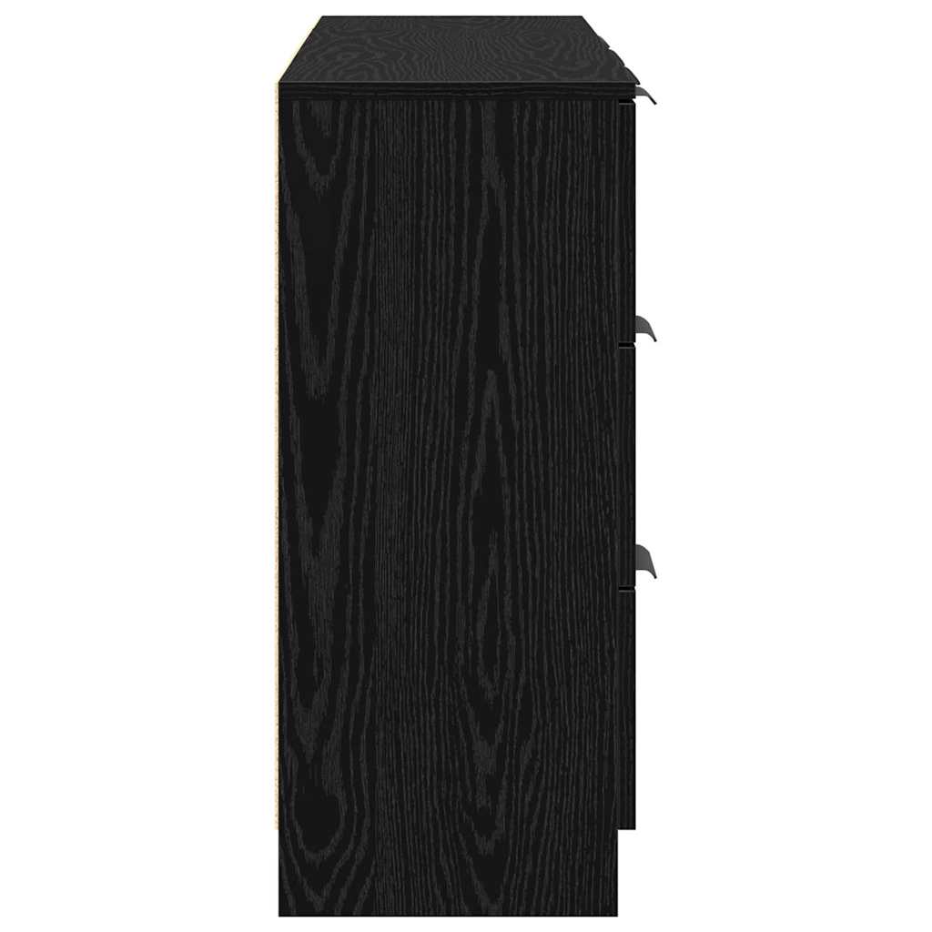Sideboard 3 pcs Schwarz Eichen-Optik 121 x 30 x 70 cm