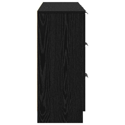Sideboard 3 pcs Schwarz Eichen-Optik 121 x 30 x 70 cm