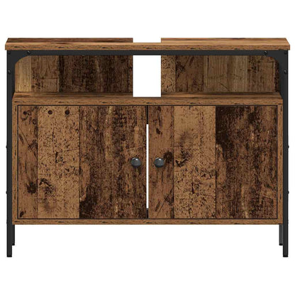 Badezimmer Waschbeckenmöbel mit Tür 3 pcs Braun 80 x 30 x 60 cm