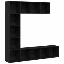 Bücherregal 3 pcs Schwarz Eichen-Optik 36 x 30 x 143 cm