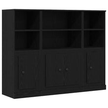 Highboard Schwarz Eichen-Optik 132 x 35,5 x 103,5 cm