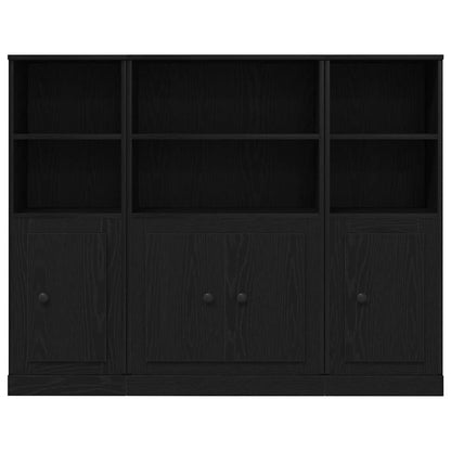 Highboard Schwarz Eichen-Optik 132 x 35,5 x 103,5 cm