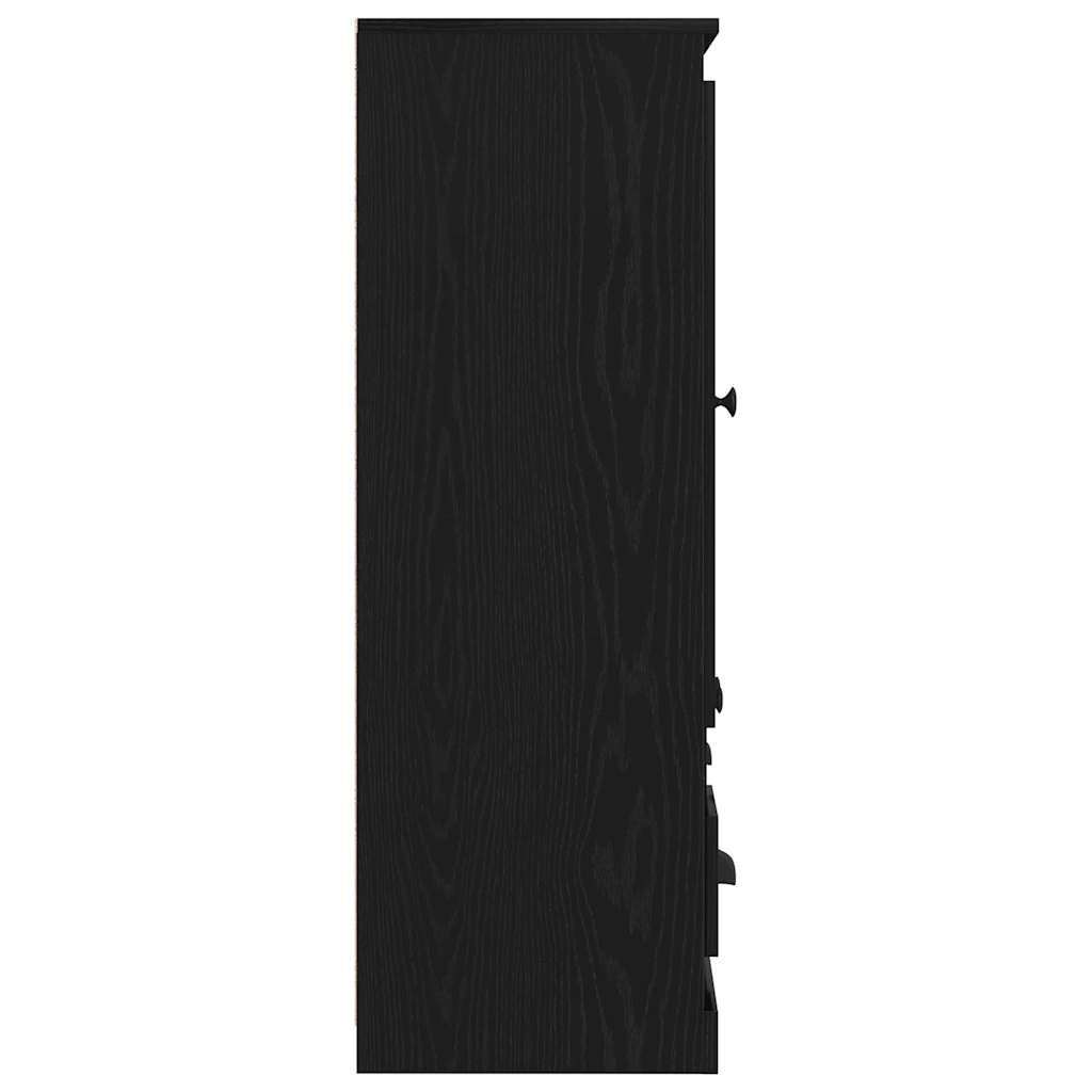 Highboard Schwarz Eichen-Optik 132 x 35,5 x 103,5 cm