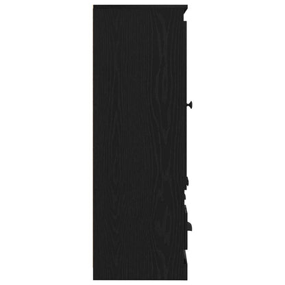 Highboard Schwarz Eichen-Optik 132 x 35,5 x 103,5 cm