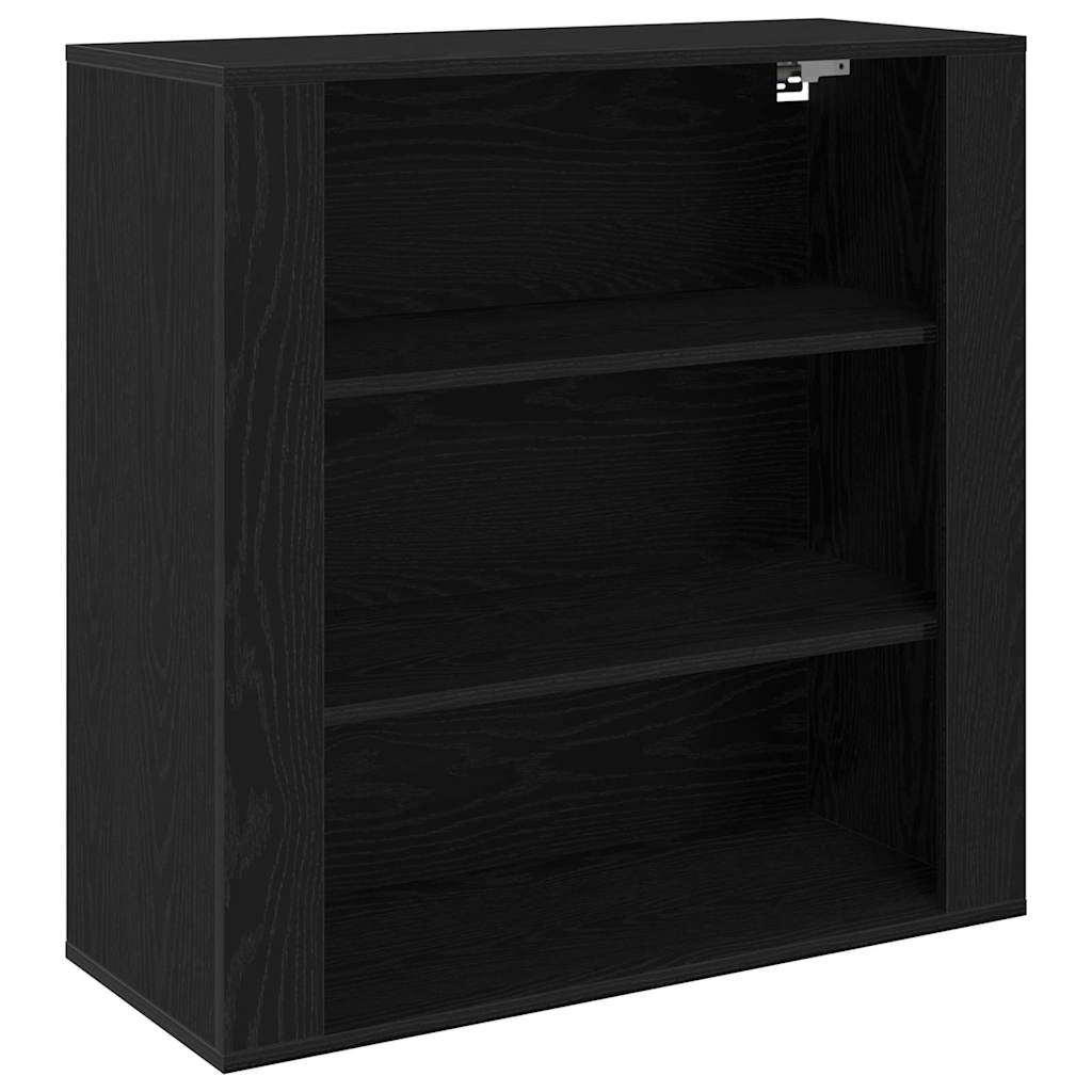 Highboard Schwarz Eichen-Optik 80 x 33 x 150 cm Holzwerkstoff