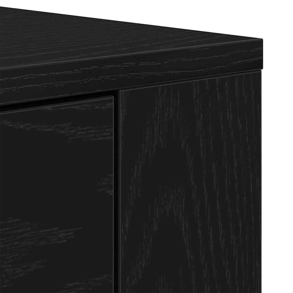 Sideboard Schwarz Eichen-Optik 160 x 33 x 70 cm Holzwerkstoff