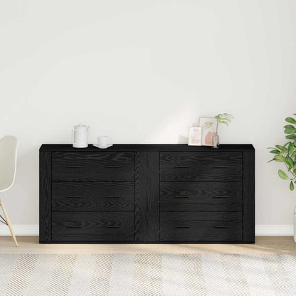 Sideboard Schwarz Eichen-Optik 160 x 33 x 70 cm Holzwerkstoff