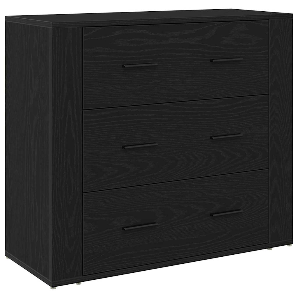 Sideboard Schwarz Eichen-Optik 160 x 33 x 70 cm Holzwerkstoff