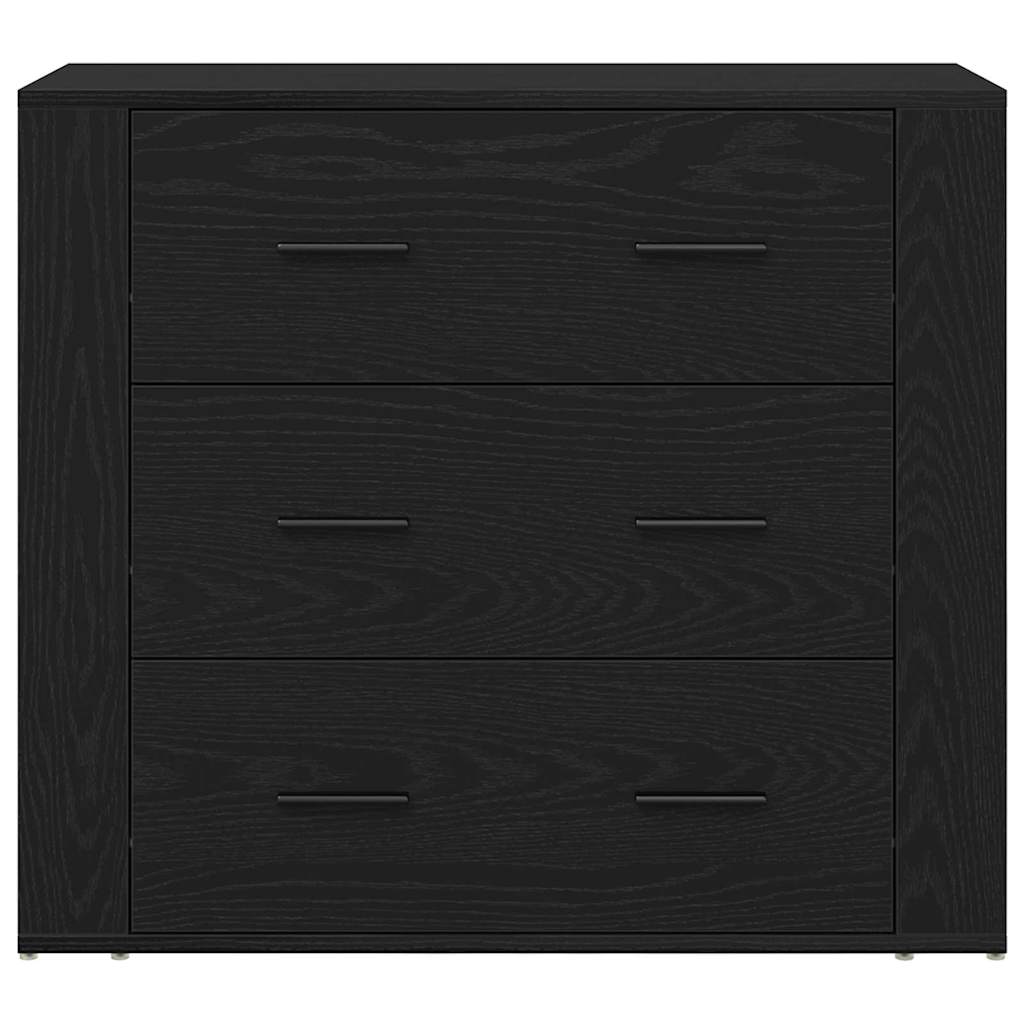 Sideboard Schwarz Eichen-Optik 160 x 33 x 70 cm Holzwerkstoff
