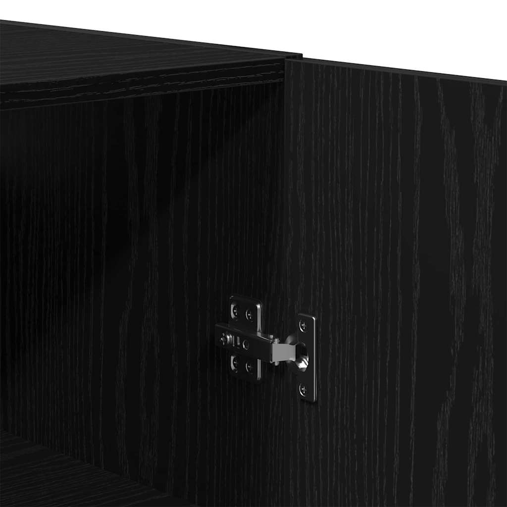 Wandschrank 2 pcs Schwarz Eichen-Optik 69.5 x 34 x 90 cm