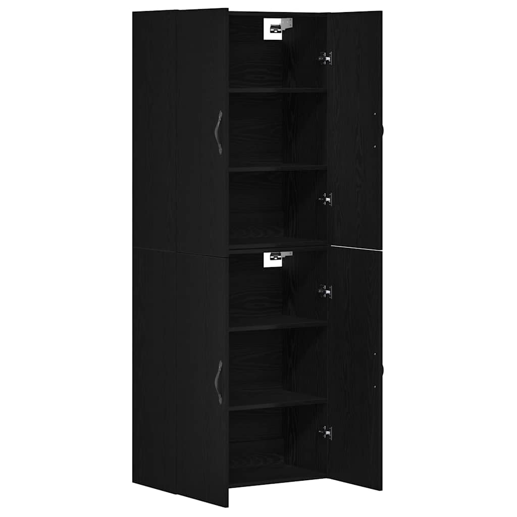 Wandschrank 2 pcs Schwarz Eichen-Optik 69.5 x 34 x 90 cm