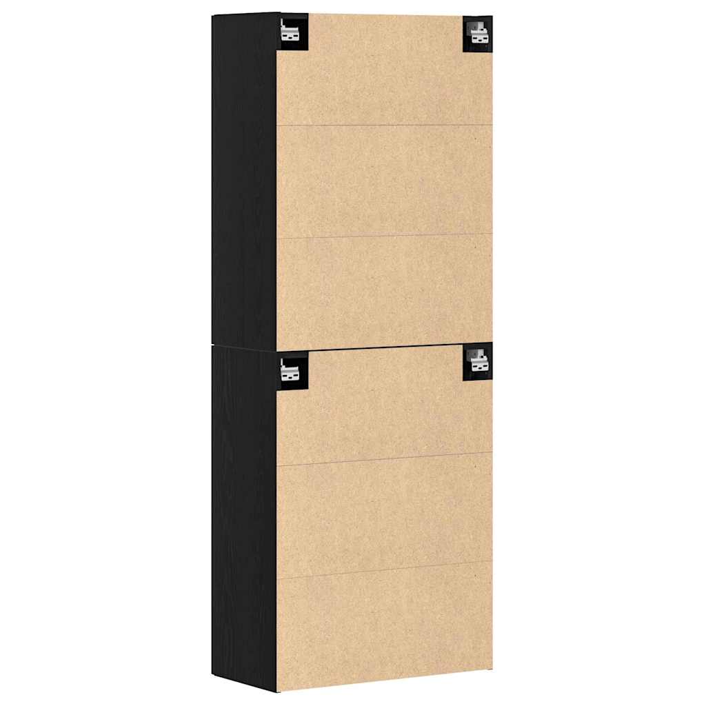 Wandschrank 2 pcs Schwarz Eichen-Optik 69.5 x 34 x 90 cm