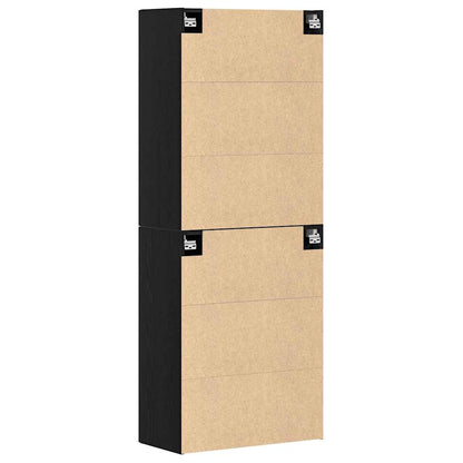 Wandschrank 2 pcs Schwarz Eichen-Optik 69.5 x 34 x 90 cm