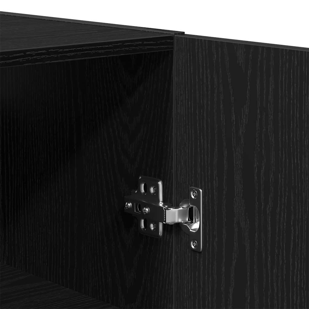Wandschrank 2 pcs Schwarz Eichen-Optik 69.5 x 34 x 90 cm