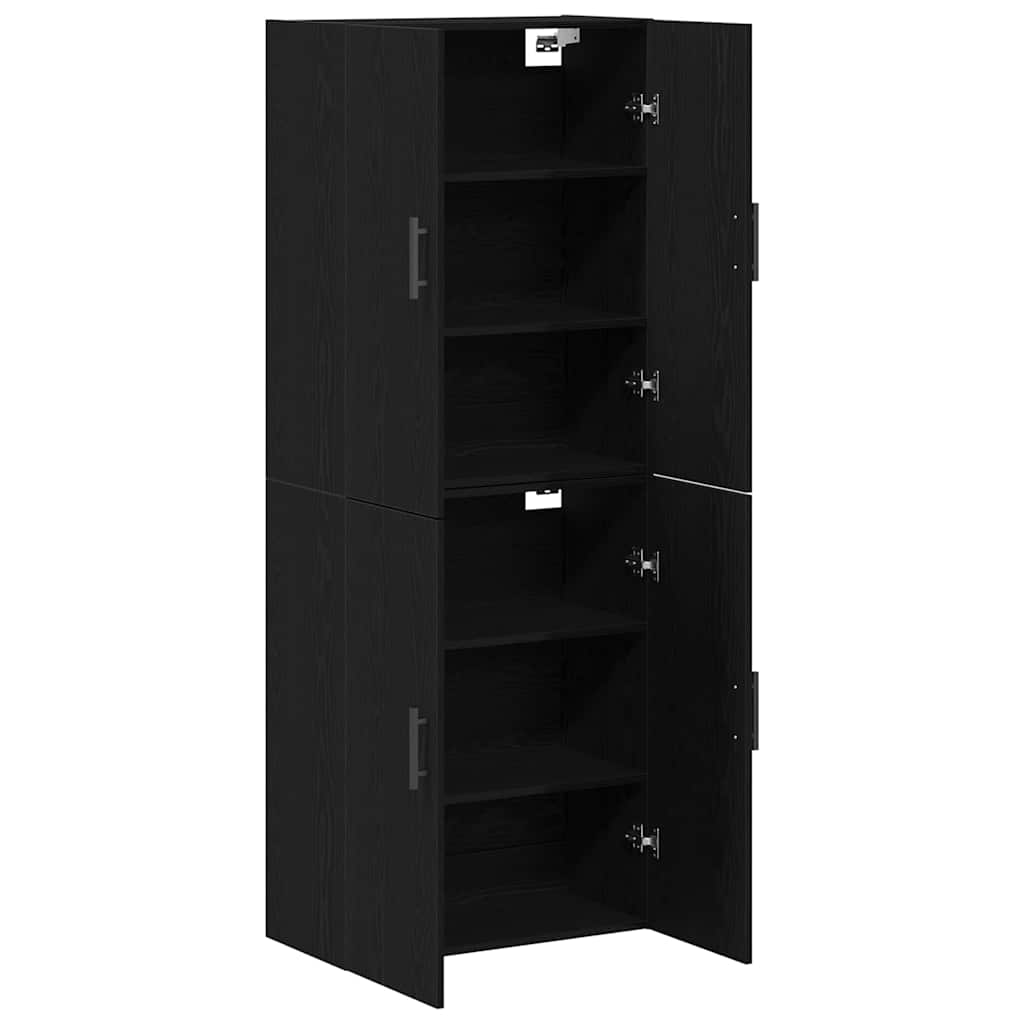 Wandschrank 2 pcs Schwarz Eichen-Optik 69.5 x 34 x 90 cm