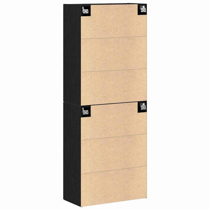 Wandschrank 2 pcs Schwarz Eichen-Optik 69.5 x 34 x 90 cm