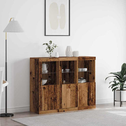Sideboard 3 pcs Altholz 123 x 37 x 100 cm Holzwerkstoff