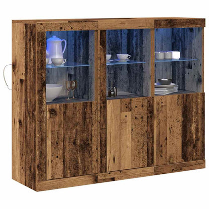 Sideboard 3 pcs Altholz 123 x 37 x 100 cm Holzwerkstoff